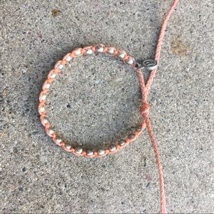 Beaded Pura Vida Bracelet - Silver & Orange